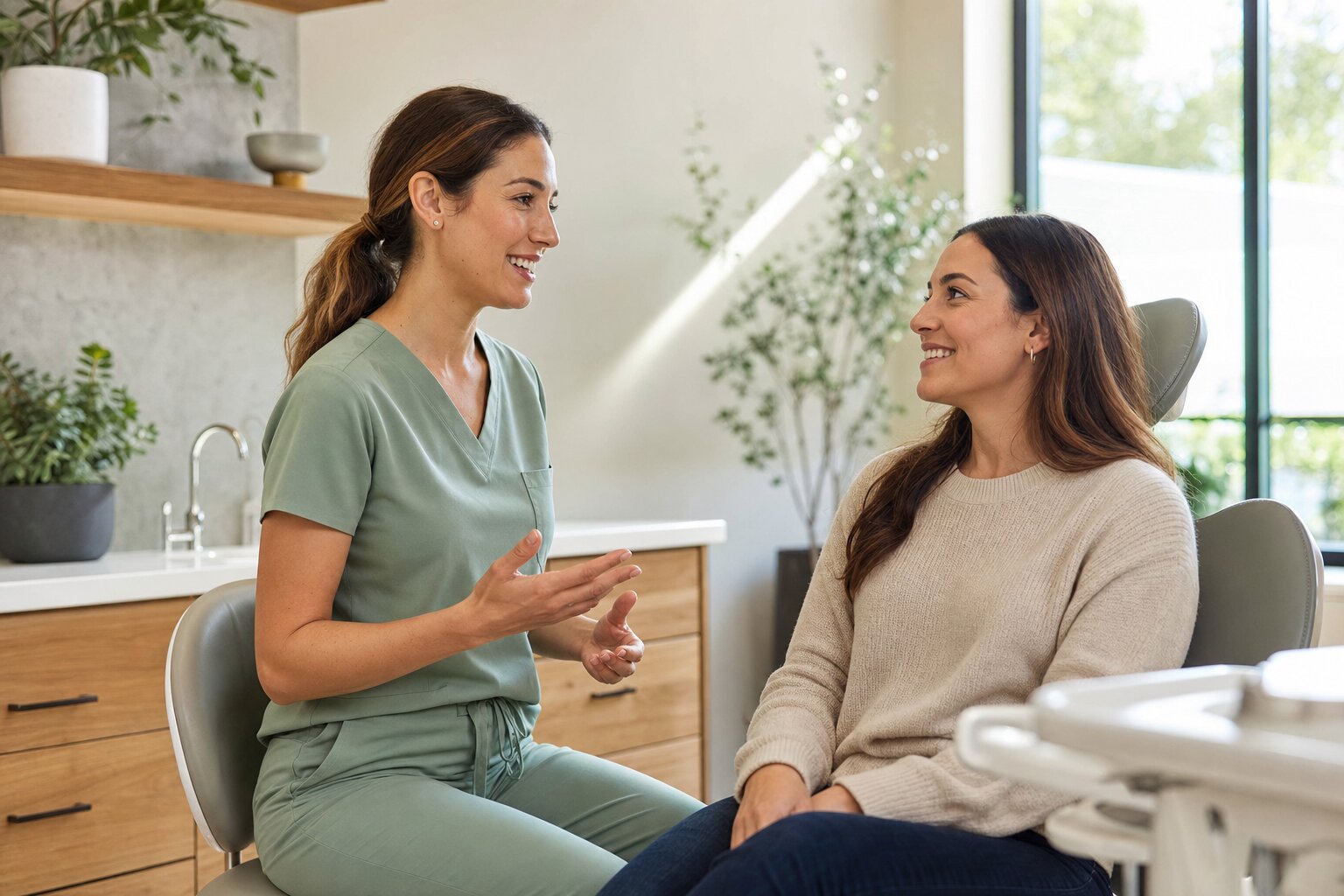 A relaxed, sunlit Oakwood Dental treatment room